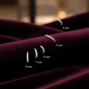 Eleganti Orecchini a Cerchio con Diamanti 6 7 8 9 mm, Taglio Brillante Rotondo, Stile Classico, Gioielli da Donna per Uso Quotidiano - Product Image 2