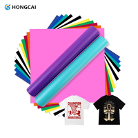 Hongcai presse à chaud transfert matériel d'impression fer à repasser Flex Pu vinyle transfert de chaleur Film Textile HTV bricolage vêtements modèles