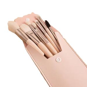 Haute Qualité 8PCS Voyage Taille Fard À Paupières Portable Multi Couleurs Cosmétique Outils Logo Privé Maquillage Brosse Ensemble avec PU Sac - Product Image 3