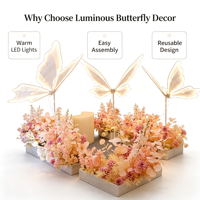 Lampe sur pied LED Papillon Lumineux Grand Kit d'éclairage Papillon pour Allée de Mariage, Guide de Chemin, Décoration de Banquet