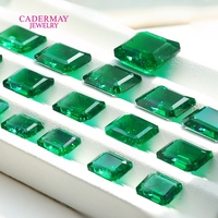 Émeraudes hydrothermales Cadermay, taille émeraude, de 2x4mm à 20x30mm, émeraudes cultivées en laboratoire, qualité colombienne, pour bijoux de haute qualité