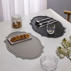 PU Leather Placemat <b>Waterproof</b> Oil-Proof Table Mat Style Simple Heat Mat Home Dinning Table Decoration Mat - Product Image 4