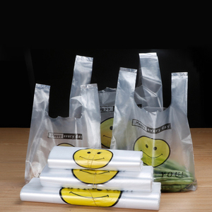 YC Wholesale Custom Compostable Biodegradable PE T-shirt Carrier <b>Bags</b> for Supermarket Use Black Shopping <b>Bags</b> Custom Printing - Product Image 6