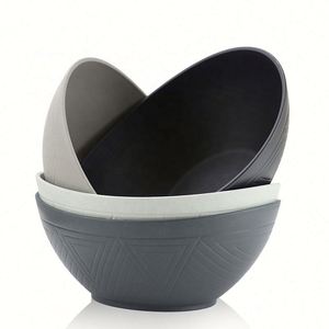 Nouveau bol en plastique rond pour soupe et salade, en fibre de paille de blé biodégradable, avec logo personnalisé - Product Image 3