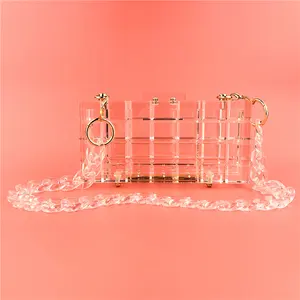 Sac de soirée transparent en acrylique épais pour femmes, pochette à main, en cristal, nouvelle collection 2020