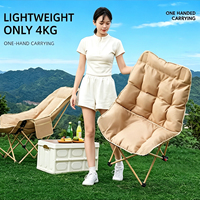 Chaise de camping pliable moderne et confortable en tissu Oxford rembourré, réglable sur quatre niveaux, pour jardin, parc et extérieur