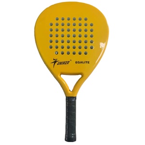 Raquetas de remo para tenis de playa con cara de fibra de carbono y espuma viscoelástica EVA, color amarillo - Product Image 1