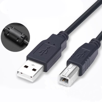 Câble d'imprimante USB 2.0 en cuivre pur, port carré, cordon de données haute vitesse 1,5 m / 3 m / 5 m, câble USB 2.0 AM vers BM pour ordinateur et imprimante