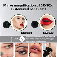 Miroir mural Led 1x10x grossissant 9.5 pouces salle de bain hôtel angle réglable maquillage Led miroir