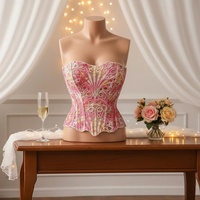 Nouveau Corset Femme Tendance de Haute Qualité, Style Vintage, à Double Couche de Dentelle Irrégulière, Effet Sculptant