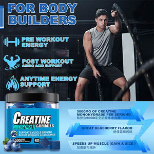 Gomitas de Creatina Monohidrato de 5000mg de Marca Privada con L-Taurina y Vitamina B12, Suplemento Vegano para el Crecimiento Muscular, Venta al Por Mayor - Product Image 3