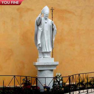 Fabricante Iglesia Católica Religiosa Piedra Blanca Mármol Tamaño Real San Juan Pablo II Estatua - Product Image 4