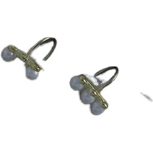 Boucles d'oreilles en argent S925 avec perles DIY, boucles d'oreilles de reine avec support vide pour diamant unique, perles rondes de 8 à 10 mm, boucles d'oreilles à clous tendance - 21636 - Product Image 5