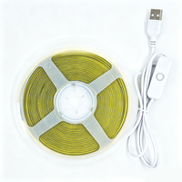 Bande LED COB USB Direct 5V CRI90 Blanc Chaud IP20 Cuivre 5M 50000H Lumière Décorative pour Meuble TV et Miroir RoHS