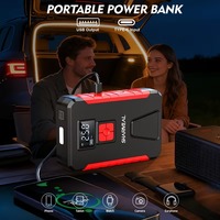 SHARMEAL Fabricant OEM&ODM Démarreur de Batterie Portable 4-EN-1 6000mAh 12V avec Pompe à Air et Power Bank