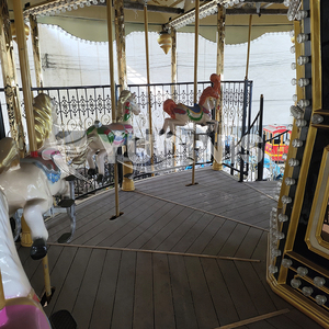 Parc à thème Ride Kids Equipment Amusement Vintage Carnival Carrousel Horse Double Deck Carouse Prix - Product Image 5