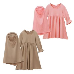 Малазийское мусульманское детское платье высокого качества, комплект хиджаба от 6 до 3 лет, повседневный халат для маленьких девочек C228 - Product Image 6