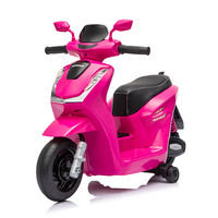 Moto électrique pour enfants sous licence Honda SH125i rose avec roues d'apprentissage, scooter électrique 6V pour filles et enfants