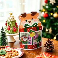 Emballage personnalisé pour cadeaux de Noël pour enfants, sachets recyclables en CPP, sachets à fond plat de forme spéciale, sachets pour bonbons et biscuits avec fermeture éclair
