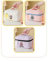 Sac de maquillage portable pour femmes, motif mignon brodé en forme de cœur, vente en gros