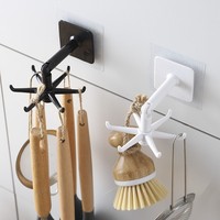 Support mural rotatif sans perçage pour spatules de cuisine en plastique, fixation adhésive puissante, design moderne et minimaliste pour la maison