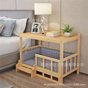 Wooden Pet Bed Rectangle Elevated With <b>Mat</b> For <b>Cats</b> And Dogs All Seasons Use - Product Image 4