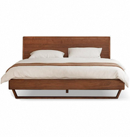Chambre à coucher classique et moderne en bois de teck massif, taille personnalisée réglable, lit design