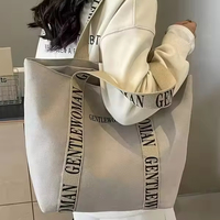 Tas Kanvas Desainer Daur Ulang dengan Pegangan dan Logo Custom untuk Wanita, Tas Belanja Besar dari Kanvas Katun