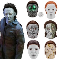 Masque d'Halloween en caoutchouc, cagoule intégrale, même style que dans le film 'Halloween', accessoire réaliste pour spectacles, fabriqué en Chine
