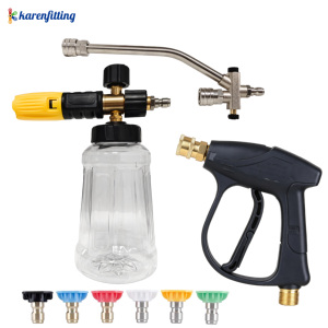 Válvula de dos vías para espuma y varilla de extensión de limpieza, cañón de espuma para hidrolavadora de alta presión con doble lanza para cambio rápido en lavado de coches - Product Image 1