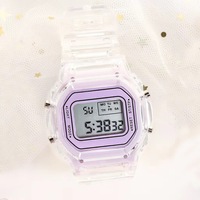 Nouvelle Mode Montre Électronique Transparente LED pour Femme, Montre de Sport Électronique Multicolore Bonbon, Cadeau Étudiant