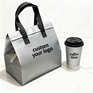 Sac isotherme personnalisé en non-tissé avec feuille d'aluminium pour livraison de repas et boissons chaudes/froides à emporter – Sac fourre-tout pour emballage alimentaire - Product Image 2