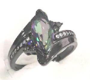 Jieling sang trọng ngựa mắt cầu vồng pha lê đính hôn Nhẫn cưới màu xanh lửa Opal đá quý vật liệu đồng thau của người yêu LỜI HỨA Nhẫn - Product Image 6
