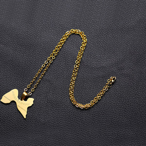 Collier avec pendentif carte <span class=keywords><strong>de</strong></span> guêpe pour femme, bijou <span class=keywords><strong>de</strong></span> couleur or - Product Image 4