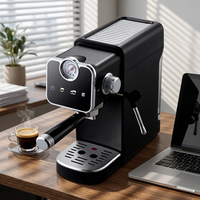 Machine à expresso tactile pour les passionnés de café à domicile, avec fonction de pré-infusion et jauge de pression, semi-automatique, pour le latte art