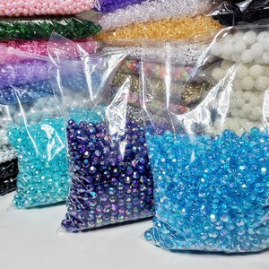 Perline Ingrosso in Plastica Acrilica 500g/Busta 6mm 8mm 10mm Perline Sfaccettate Trasparenti Cristalli Acrilici Pendenti per Creazione Borse - Product Image 5