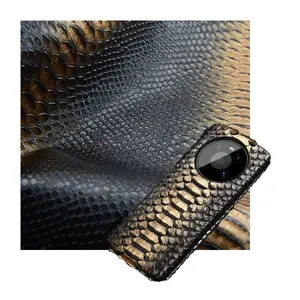 Synthetisches PVC-Fancy-Snake-bedrucktes künstliches veganes Kunstleder für Taschen schuhe