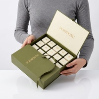 Boîte Cadeau en Papier Kraft Pliante de Luxe avec Aimant pour Cosmétiques et Parfums, avec Ruban, Emballage Plat Écologique