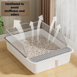 Bac à litière élégant et intelligent pour chat, pratique en PP, facile à nettoyer avec contrôle des odeurs pour un usage domestique - Product Image 4