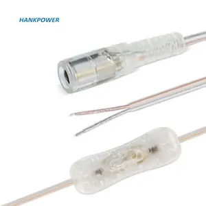 Transparent DC5.5*2.1 DC extension cable with 304 switch Light bar boat switch power cable