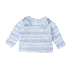 Cardigan tricoté bleu ciel pour bébé, pull en coton à manches longues pour garçons, printemps 2023 - Product Image 2