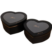 Deux boîtes cadeaux en forme de cœur pour la Saint-Valentin, boîtes d'emballage pour fruits roses 520, boîte cadeau transparente avec fenêtre pour bouquet de fleurs