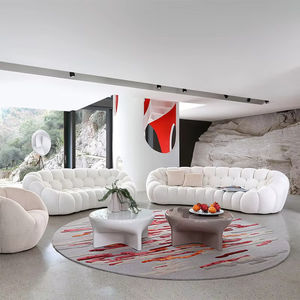 أثاث غرفة المعيشة أريكة فقاعية تشيسترفيلد أثاث منزلي مخملي 3 مقاعد قماش فاخر أنيق - Product Image 2