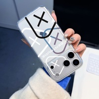 Pour 17 Pro Max & 16/15 Plus/14/13/12/11 – Coque de téléphone antichoc et anti-chute avec anneau magnétique transparent peint
