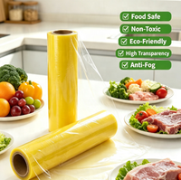 Film alimentaire en PVC de qualité alimentaire, conforme aux normes de l'FDA, surface brillante, auto-adhésif, pour les applications en restauration et la mise sous film des viandes