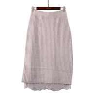 Tricot personnalisé décontracté mode dame hiver à manches longues femmes amples pull en tricot dame jupe 2 pièces ensembles