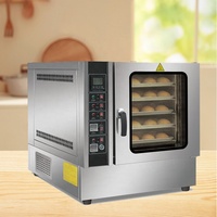 Equipo de Cocina Comercial, Horno de Convección a Gas de 5 Bandejas para Máquinas de Snacks, para Panadería, Tienda de Alimentos, Pastelería, Pizza