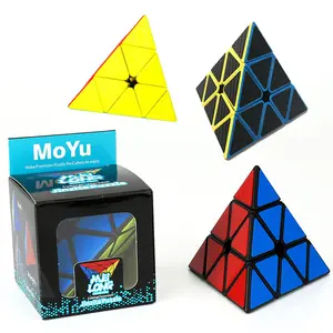 MoYuステッカースムース3x3ピラミッドパズルマジックキューブおもちゃツイストトライアングル3Dパズルスピードルービクスキューブキッドインテリジェンス開発