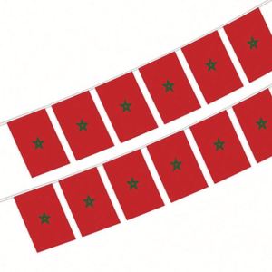 Morocco String <b>Flag</b> Polyester Fabric National Country <b>Flag</b> for Birthday Party Festival Decoration - Product Image 1