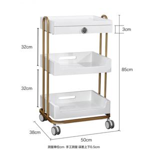 Chariot de salon de coiffure en métal doré et blanc pour extensions de cheveux, équipement de salon de beauté, coiffure - Product Image 2
